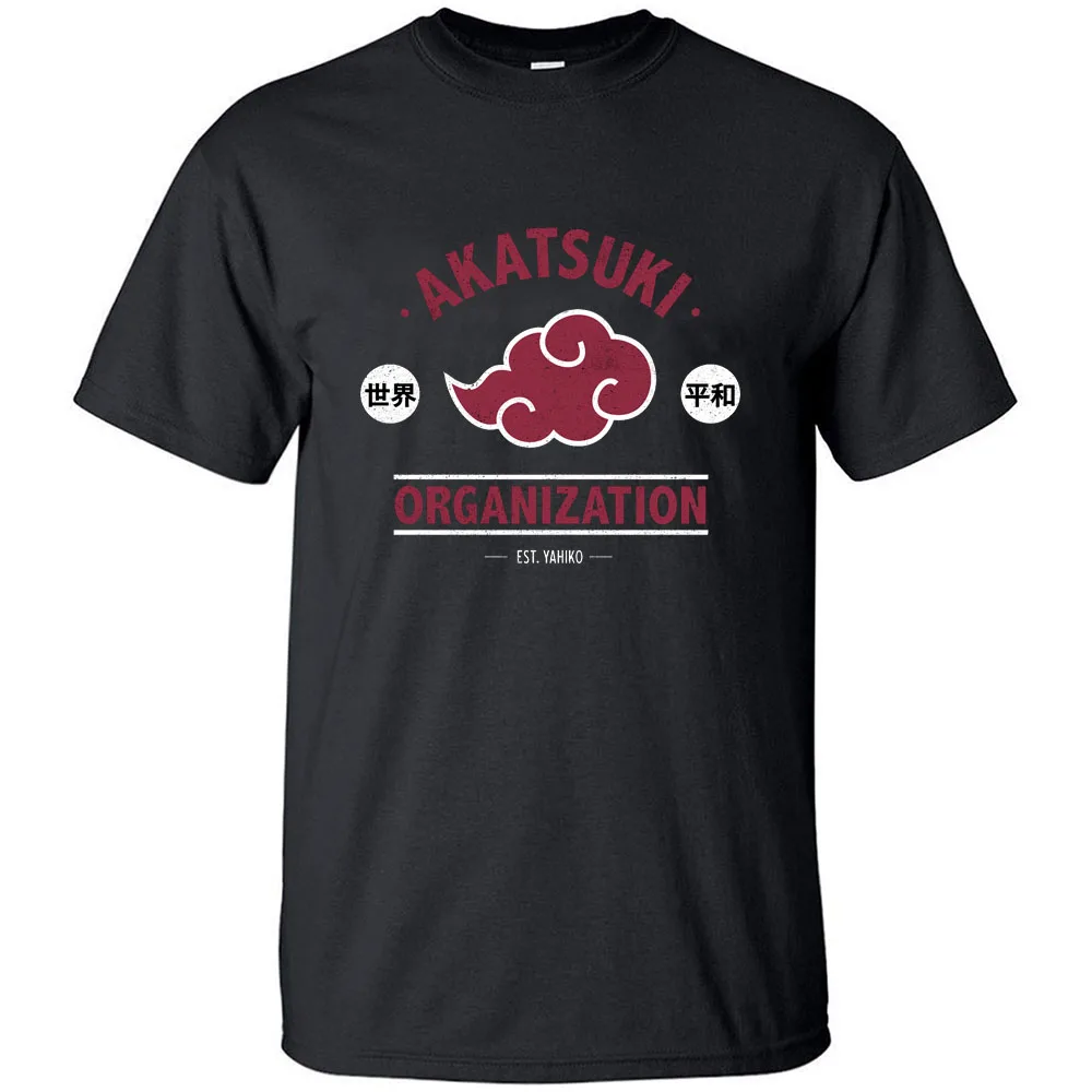 

Brand Japanese Anime Akatsuki Cotton T Shirt Vintage Cool Ptint Retro Outdoor T Shirts Funny Short Sleeve Top Men Rock Tshirt