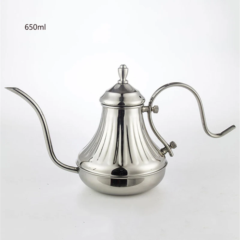 

Hand-made Coffee Pot Fine-necked Handmade Coffee Pot High-grade Stainless Steel 304 Embossed Antique Copper Palace Pot