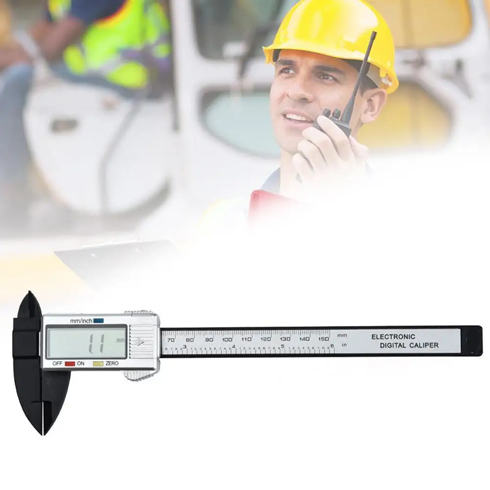 

High precision electronic digital display Vernier caliper outer diameter 0-150mm inner tool gauge measuring plastic ruler J6W8