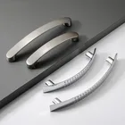 Кухонные дверные ручки из алюминиевого сплава, ручки шкафа, ручки ящика, дверные ручки шкафа, матовая фурнитура в современном стиле