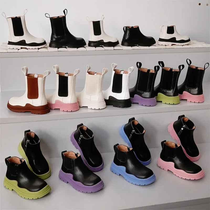 Girls boots children's smoke boots 2022 autumn and winter new Chelsea shoes big boys  boots
