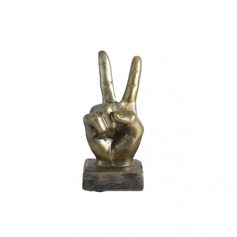 

Copper Silver Resin Hand Gesture Desk Statue Finger Sculpture Decor For Living Room Bedroom Office Desktops Resin Craft Ornament