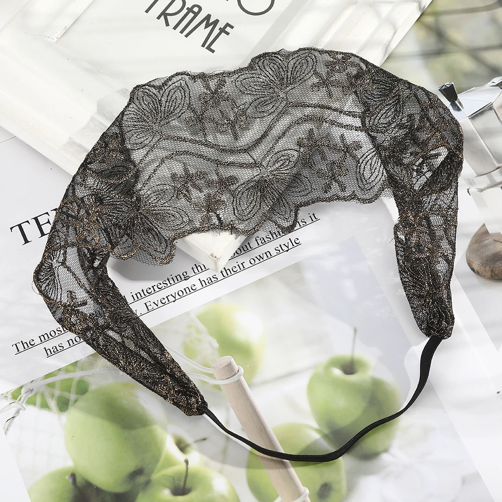 

Haimeikang Fashion Turban Headbands For Women Pearl Hair Accessories Mesh Wide Hair Band Retro Bohemia Ethnic Headwrap Hairbands