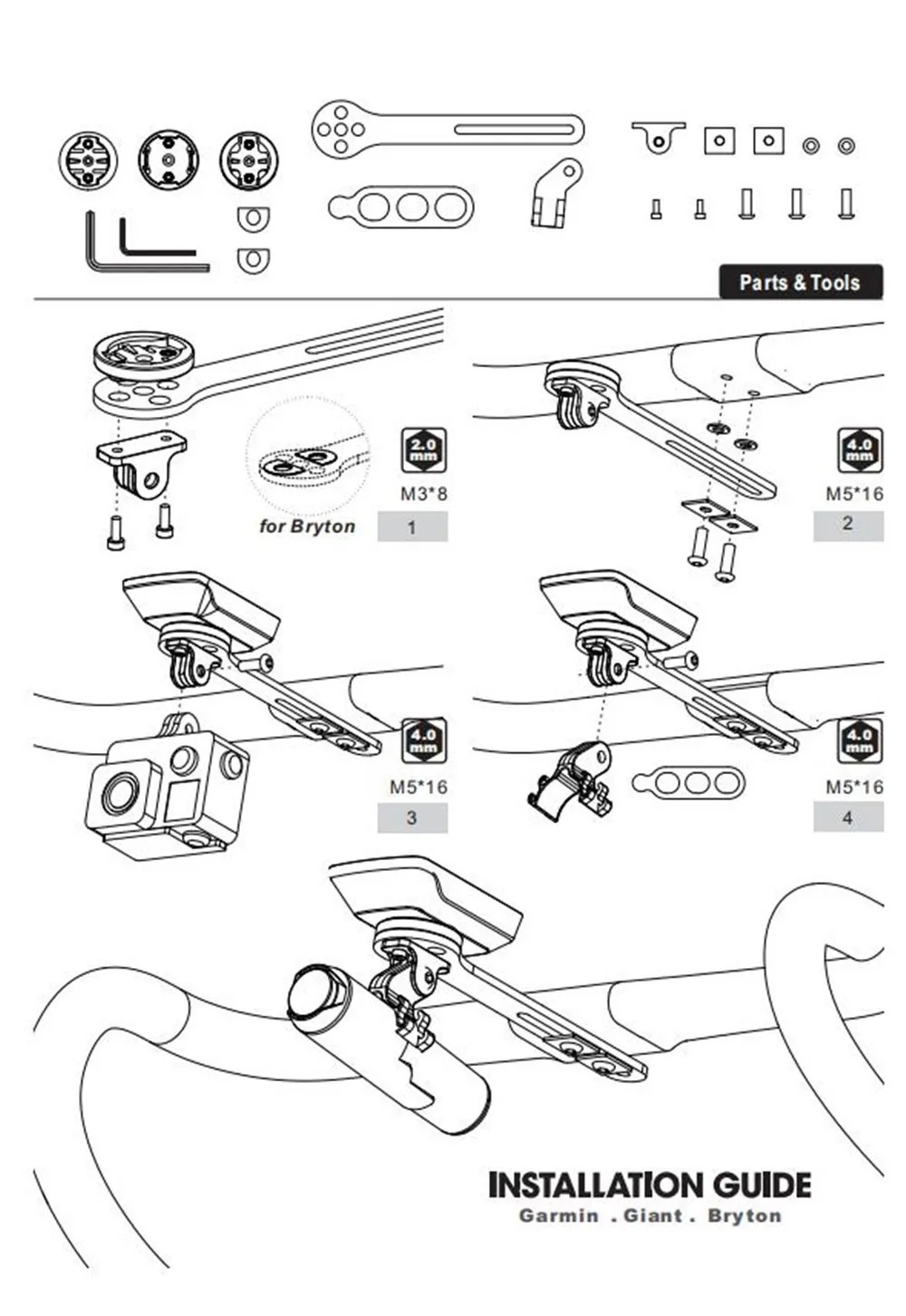 

Bike Bracket Kit Bracket Camera Carbon 3K Computer For Garmin Edge Gocamera