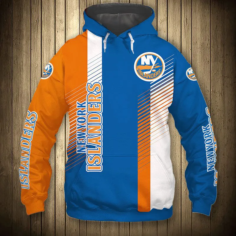 

Yellow blue stitching graffiti letter M printing sweatshirt New York men's casual Islanders hoodie