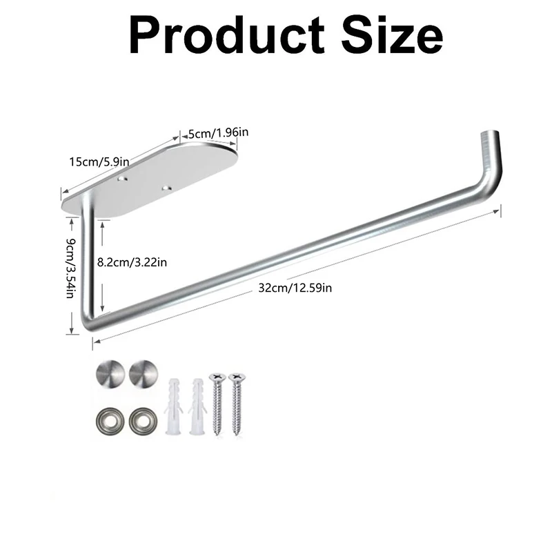 

Paper Towel Holder - Self Adhesive or Drilling, Under Cabinet Paper Towel Holder, 304 Stainless Steel Paper Towel Holder