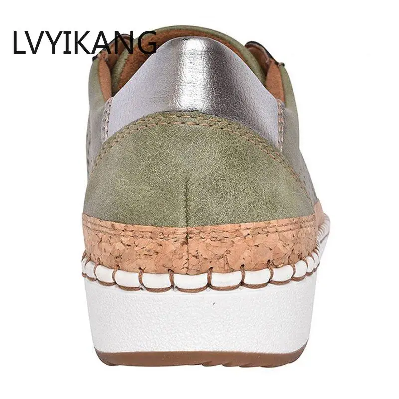 Женские кроссовки на плоской подошве из искусственной кожи дышащая