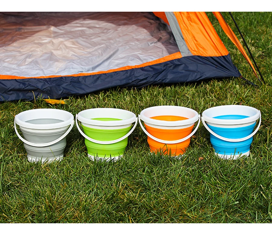 1.5-10L Portable Folding Bucket Outdoor Thick PP Silicone Fishing Supplies Folding Bucket for Fishing Promotion camping Car Wash