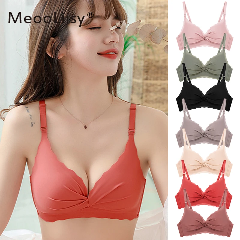 

MeooLiisy Seamless Bras for Women Push Up Bras No Wire Brassiere A B C Cup Underwear Sexy Bra Three Quarters(3/4 Cup) Lingerie