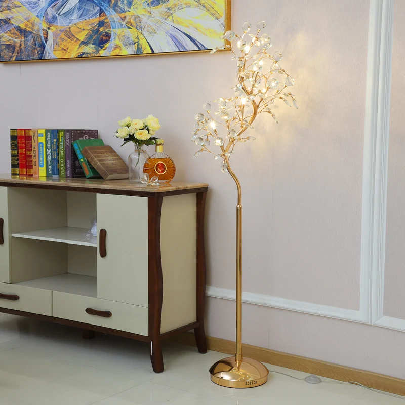 Европейский светодиодный хрустальный напольный светильник дизайнерское