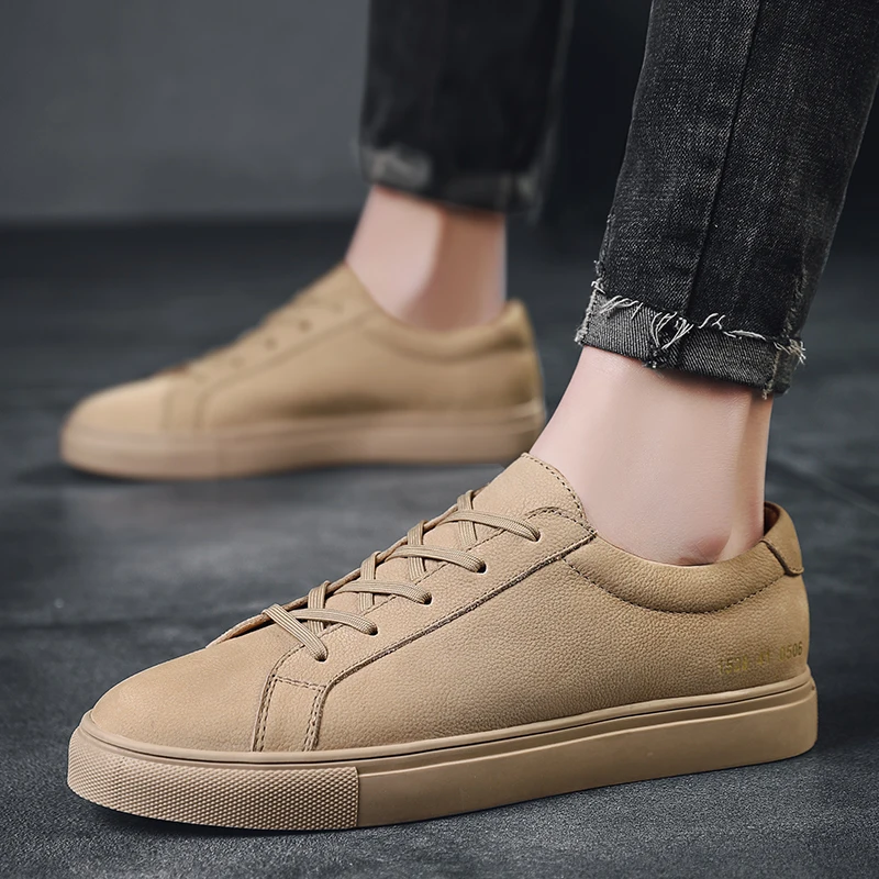 Мужская повседневная обувь Модная из натуральной кожи для мужчин Сезон весна