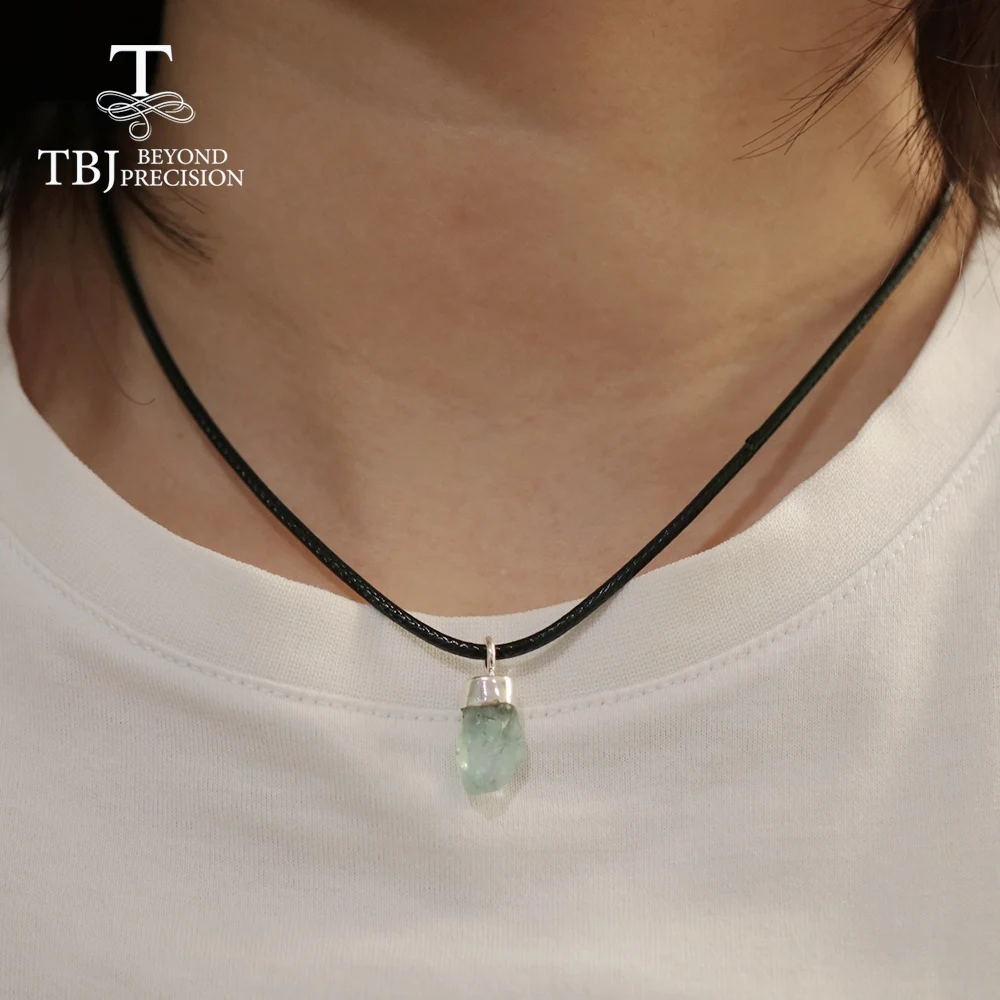 Ожерелье с натуральным аквамарином 6 карат ювелирные изделия ручной работы