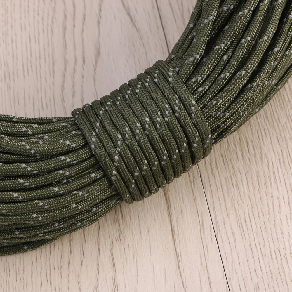 

1 Bundle 31M Tent Rope Camping Cord Reflective at Night Parachute Cord (Green)