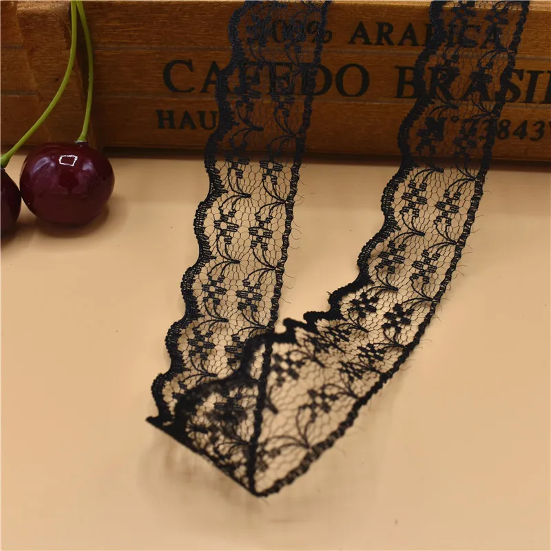 10 ярдов/партия новинка распродажа черная Высококачественная кружевная лента