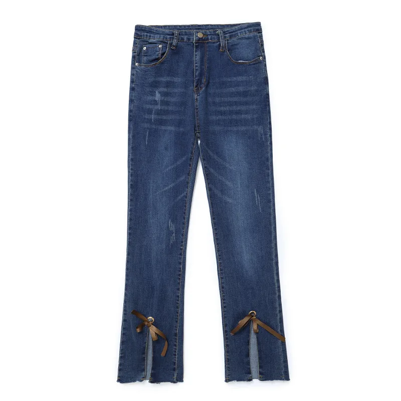 2019Mom Black High Waist Flare Jeans Boyfriend Bell Bottom Denim Skinny Woman's Female Wide Leg Vintage Plus Size XL | Женская