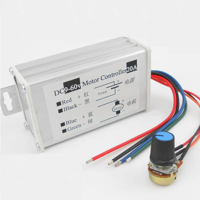 

Motor Speed Controller DC 29V 12V 24V 48V 60V 20A PWM Motor Speed Controller Regulator Driver 20A 0-1200W Adjustable Current