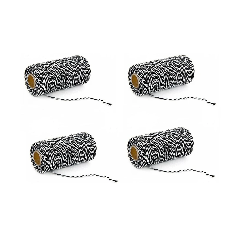 

4 PCS Colourful Cotton Twine Bakers Twine Rope Cotton String for Artworks DIY Crafts Packaging Decor