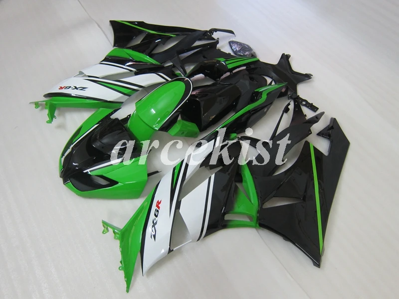 Литьевая Форма ABS Обтекатели тела набор подходит для Kawasaki ZX6R 2009 2010 2011 2012 ZX-6R 09 10 11 12 ниндзя 636 холодный зеленый белый