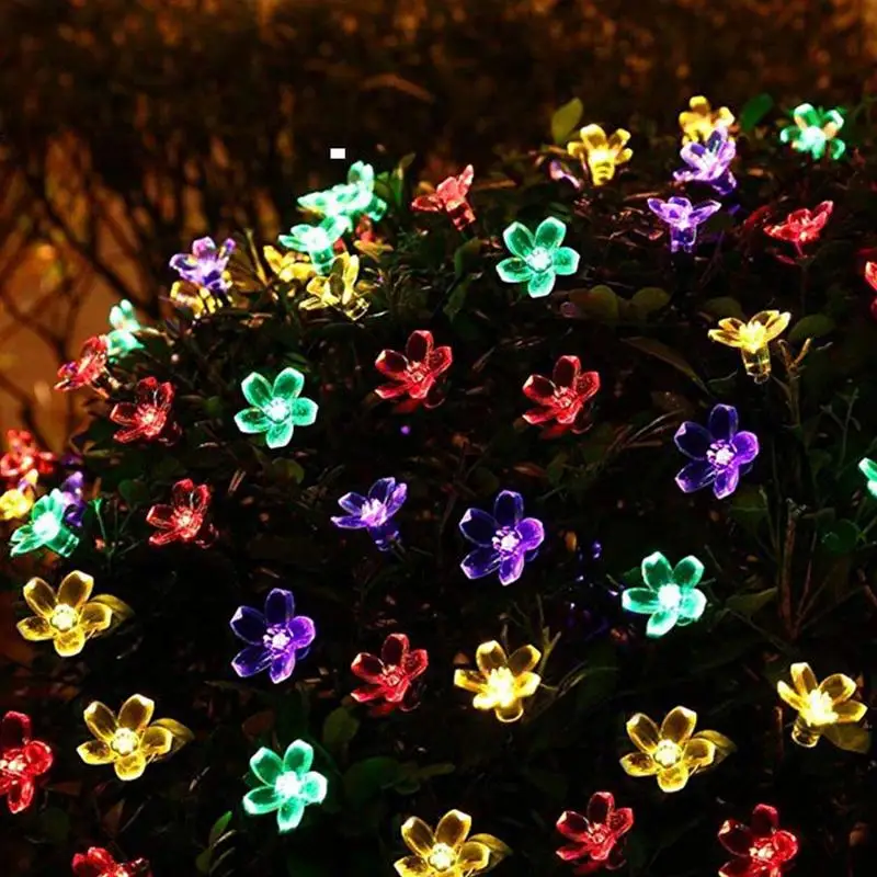 

Solar Lights For Garden Decoration Waterproof Party Light Flower Fairy Lamp Blossom String Solar Outdoor Shap I9H0