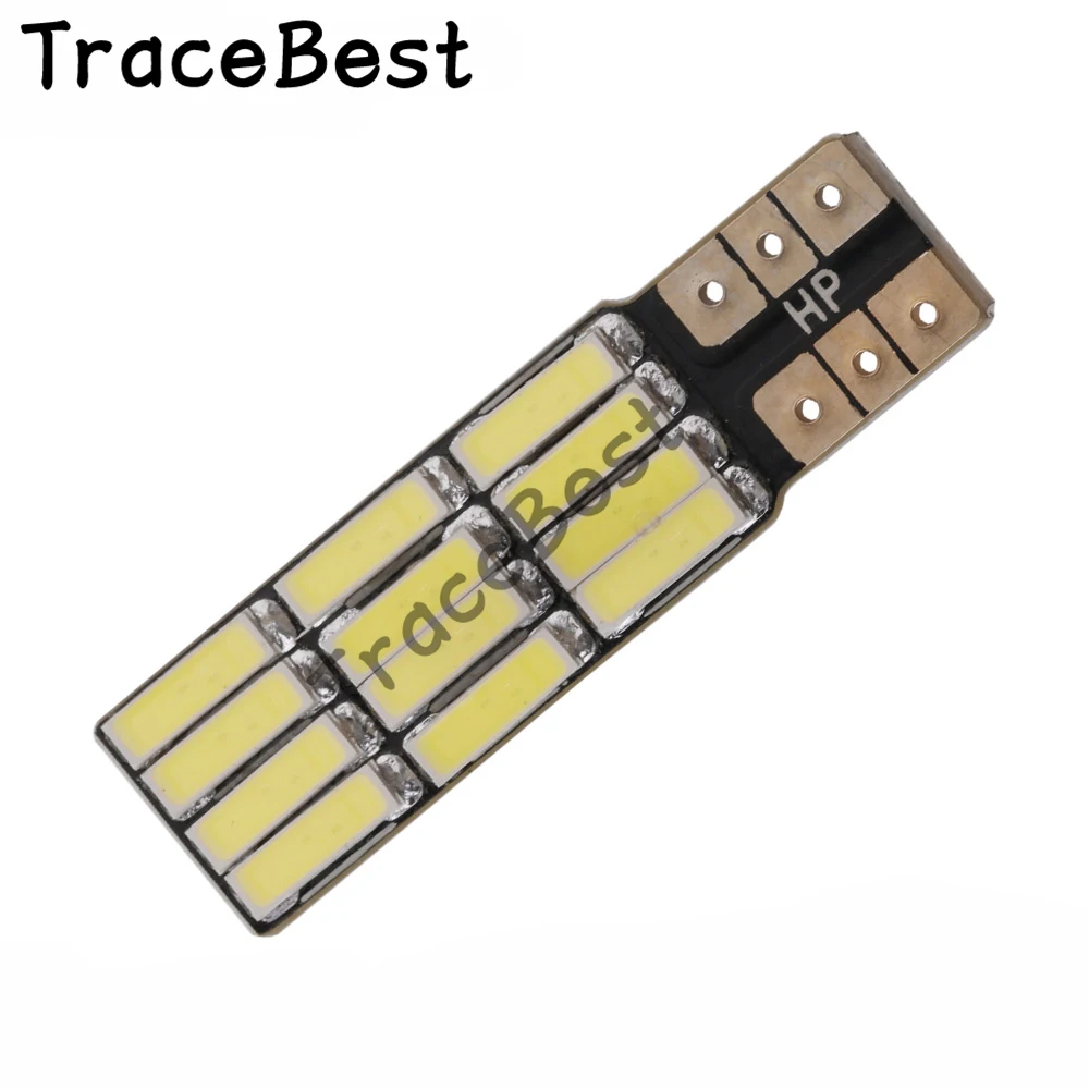 TraceBest 2 шт. белый Can bus без Ошибок T10 W5W 12LED лампы 7020 12SMD автомобильный светильник