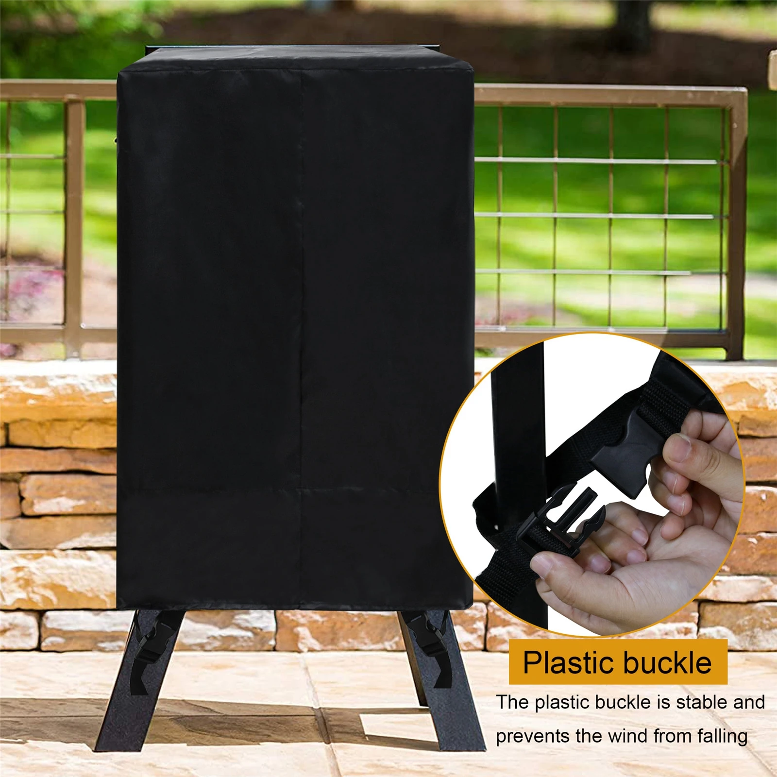 Cubierta de rejilla para le&ntilde;a a prueba de polvo y humedad, cubierta de limpieza impermeable para jard&iacute;n, lluvia y nieve, 55x55x89cm-5