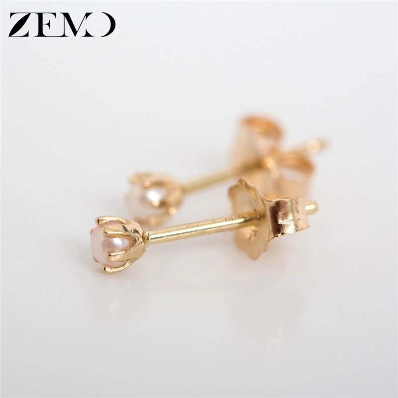 ZEMO женские золотые мини серьги-гвоздики &quotПланета&quot серьги минималистичные с