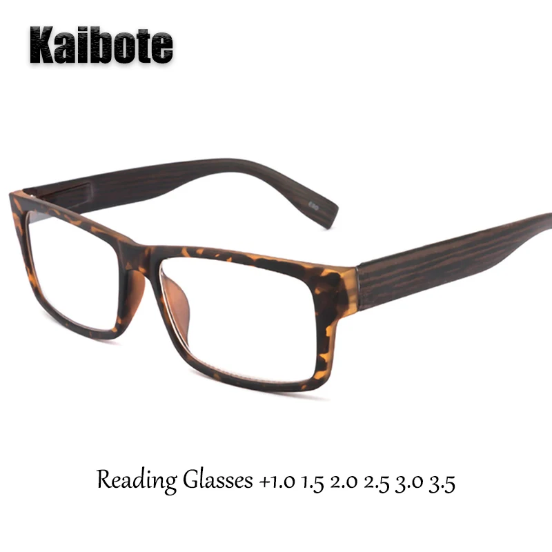 

Classic Imitation Wood Design Mens's Reading Glasses Rectangular Male Reader Style Presbyopic Eyeglasses 1.0 1.5 2.0 2.5 3.0 3.5