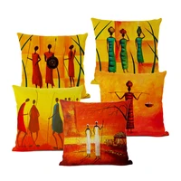 african women cushion cover african humanistic life oil painting art decorative pillows home decoration sofa linen pillow cover