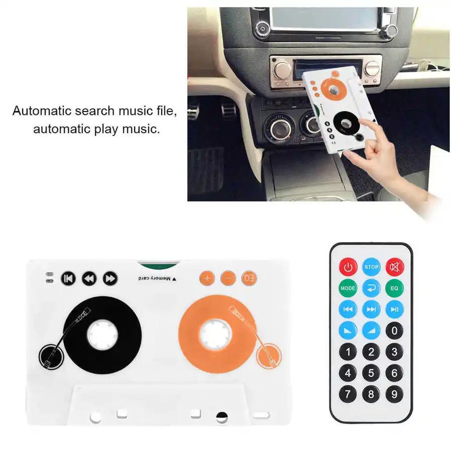 Стерео Кассетная лента SD MMC MP3 плеер адаптер с дистанционным управлением ЕС