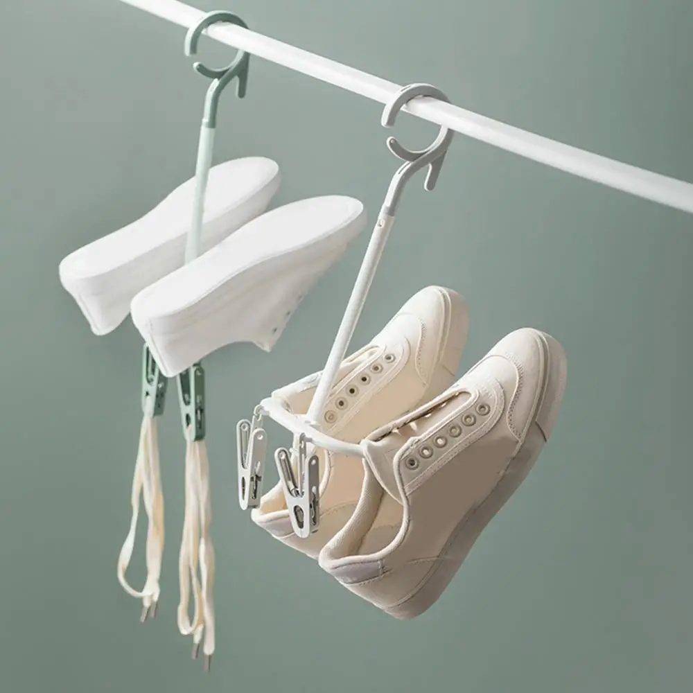 

80% Hot Sales!!! Rotating Double Hooks Windproof Anti-skid Household Shoe Drying Rack Hanger