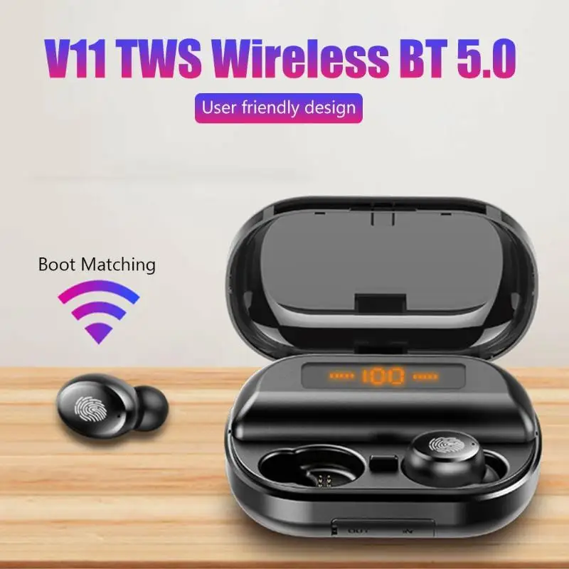 

TWS-наушники V11 с поддержкой Bluetooth 5,0 + EDR, IPX7, 4000 мАч