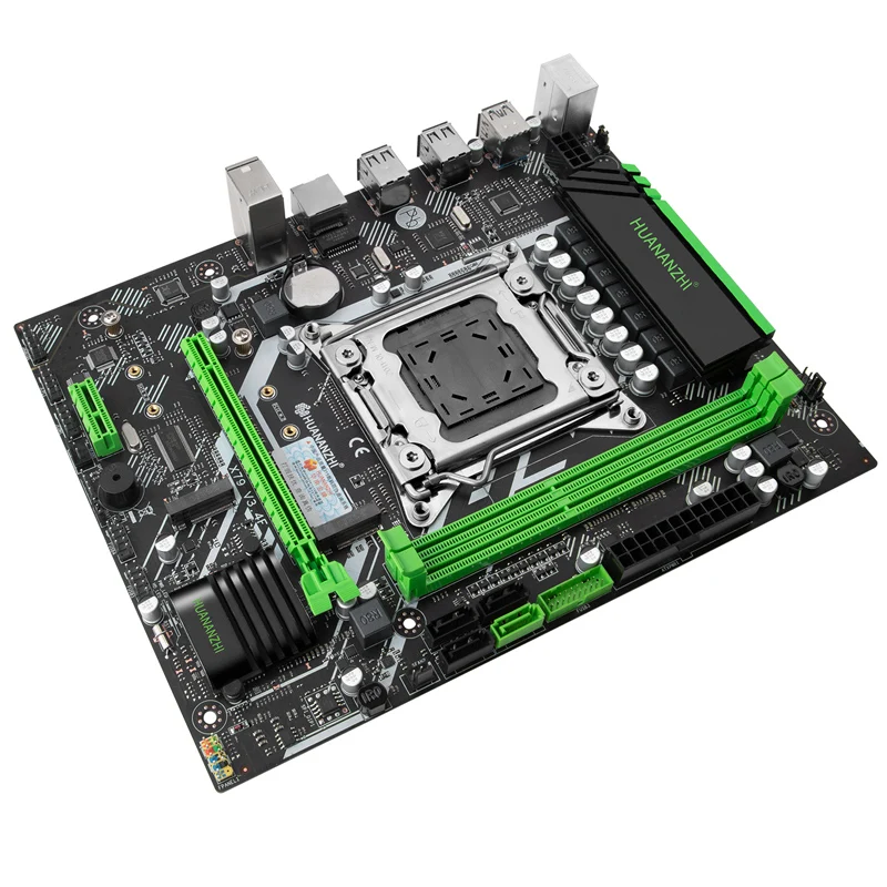 Verkauf HUANANZHI X79-6M M-ATX Motherboard Bundle CPU Xeon E5 2620 V2 6 Heatpipes CPU Kühler 2*16G 32G RAM RECC Video Karte GTX750TI 2G