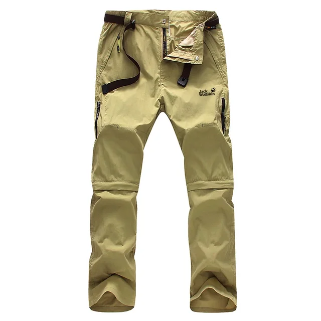 Летние мужские быстросохнущие брюки тонкие дышащие для улицы 2 в 1 съемные