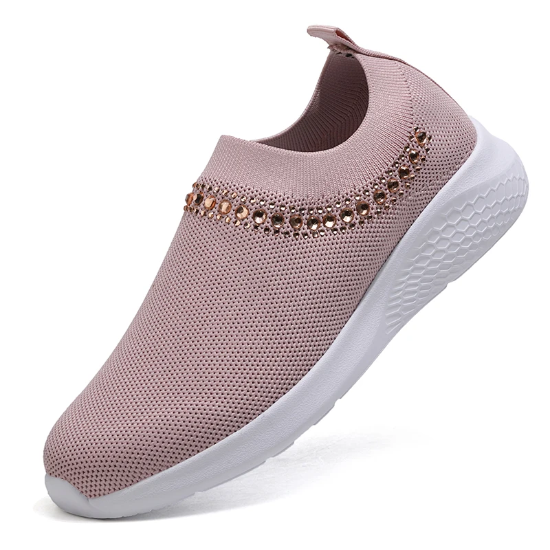 

2021 Woman Vulcanize Shoes Sneakes White Casual Shoes Fashion Sneakers Ladies Slip-On Sock Shoes Summer Trainers Basket Femme