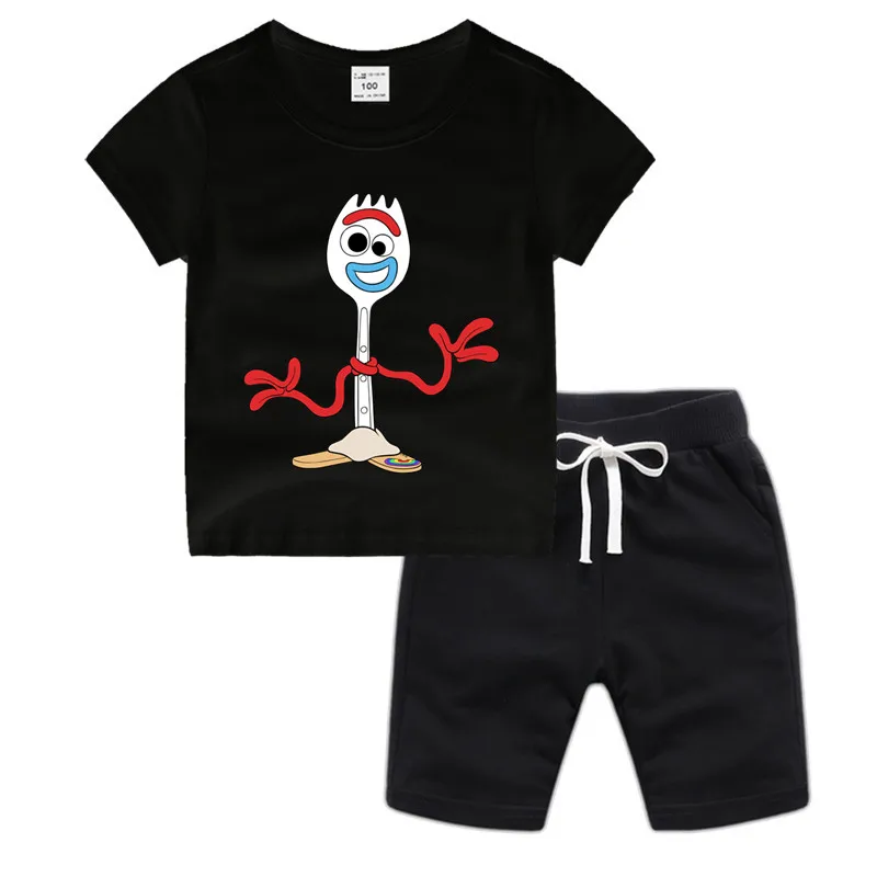 Хлопковая футболка с аниме форки для маленьких мальчиков и девочек детская