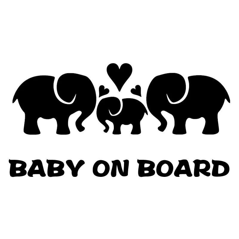 

Car Sticker Elephant Family Baby Waterproof Personality Suitable for Window Covering Scratch Sticker PVC, 17cmx9cm