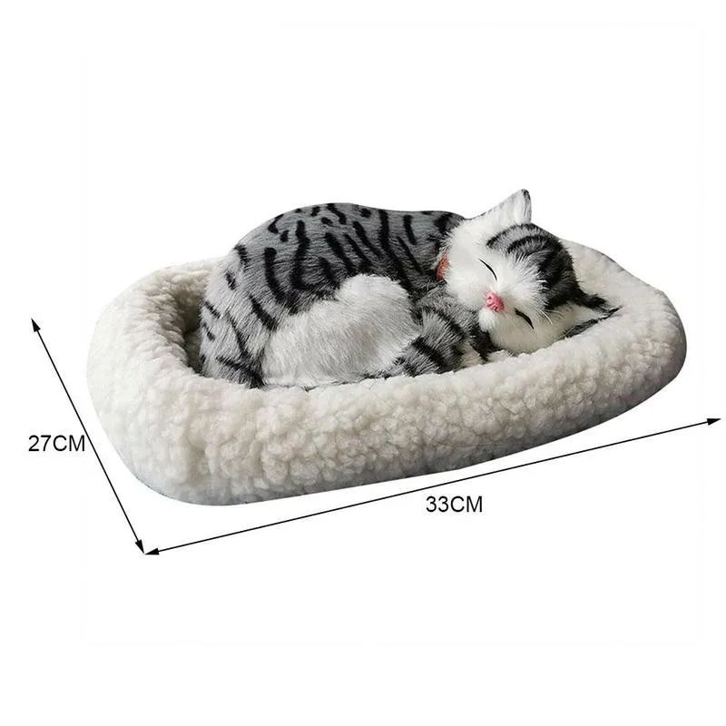 

Simulation Cat Model Mink Plush Toys Sleeping Animals Realistic Cat Simulation Models Decoration Home Dolls Lifelike Creati Q0F3
