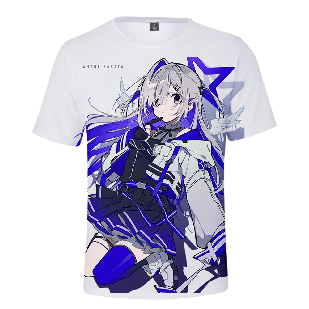 Фото HOLOLIVE VTuber Amane Kanata 3D печать Весна Лето преппи Мужская/женская уличная одежда футболка уличный кавайный стиль №2