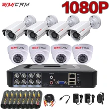 Sistema de cámaras de seguridad Full HD 1080p, grabador DVR de 8/4 canales y 2/4/6/8 piezas, 1920x1080P, 2MP, AHD, videovigilancia para interiores y exteriores