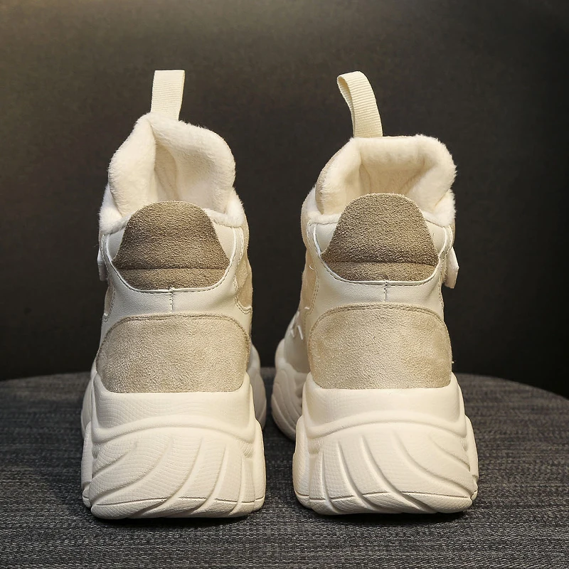 Зимние ботинки на толстой подошве женские липучке Женские в Военном Стиле