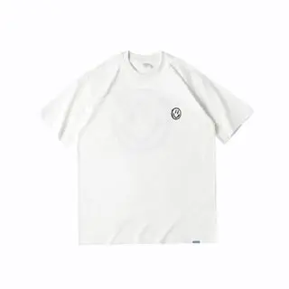 

(UN) f|2020 spring and summer new fashion brand smiley face print oversize pure cotton basic lovers short sleeve T-shirt