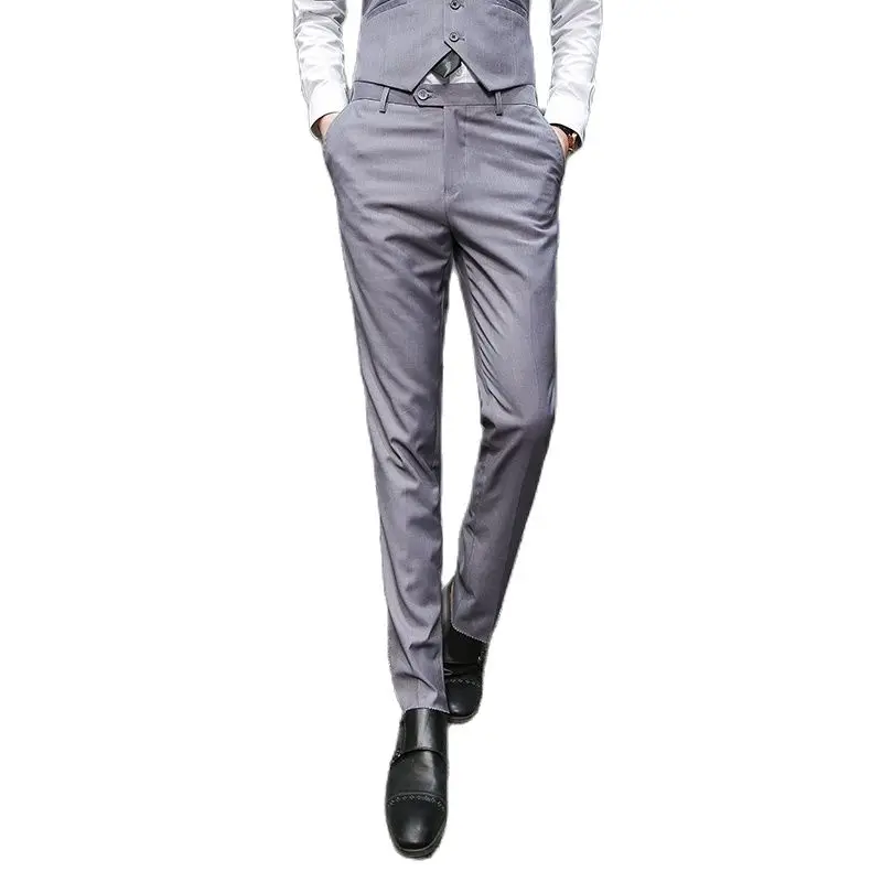 Однобортный синий жилет без рукавов мужской с V-образным вырезом для работы и