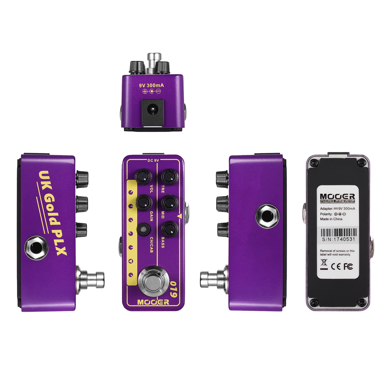 Mooer MICRO PREAMP Series 019 UK Gold PLX Digital Preamp Preamplifier Guitar Pedal Cabinet Simulation Dual Channels 3-Band EQ | Спорт и