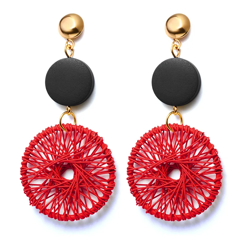 Новые модные серьги X & P 2019 деревянные висячие для женщин эффектные