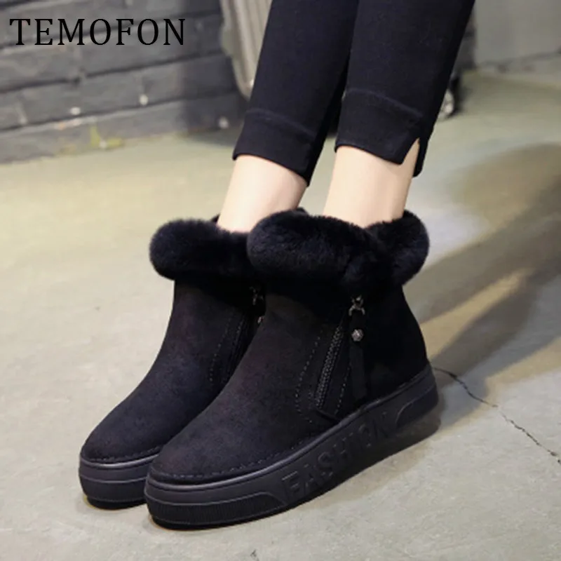 Женские зимние ботинки Теплые Замшевые на меху Женская повседневная обувь