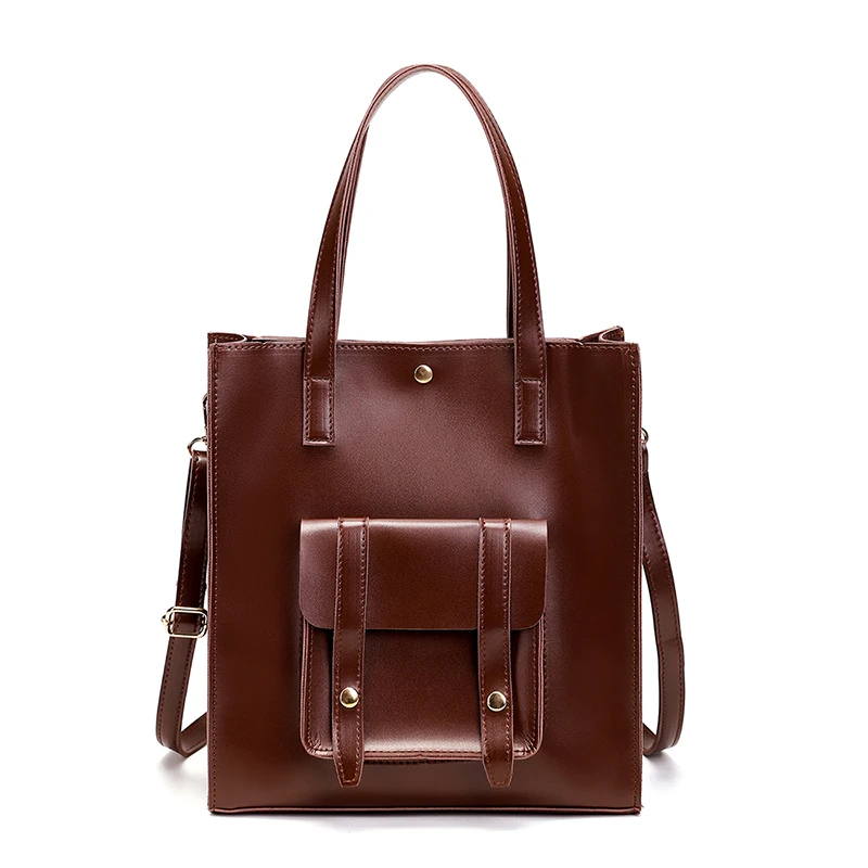 

Korean Fashion Business Briefcase Literary Vintage Women Leather Handbag