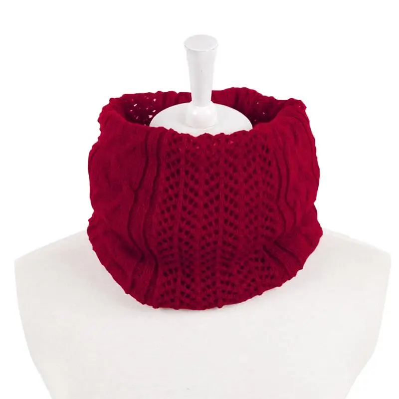 Wool Knitted Soft Scarf Casual Style Single Loop Neck Winter Warmer Windproof (Dark Grey) | Аксессуары для одежды