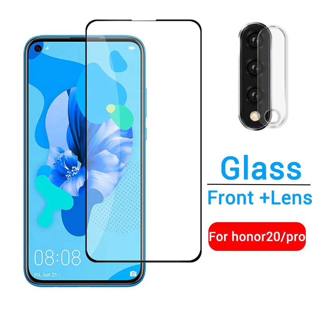 2 в 1 закаленное стекло на honor 20 стеклянный объектив камеры пленка для huawei pro YAL L21 L41