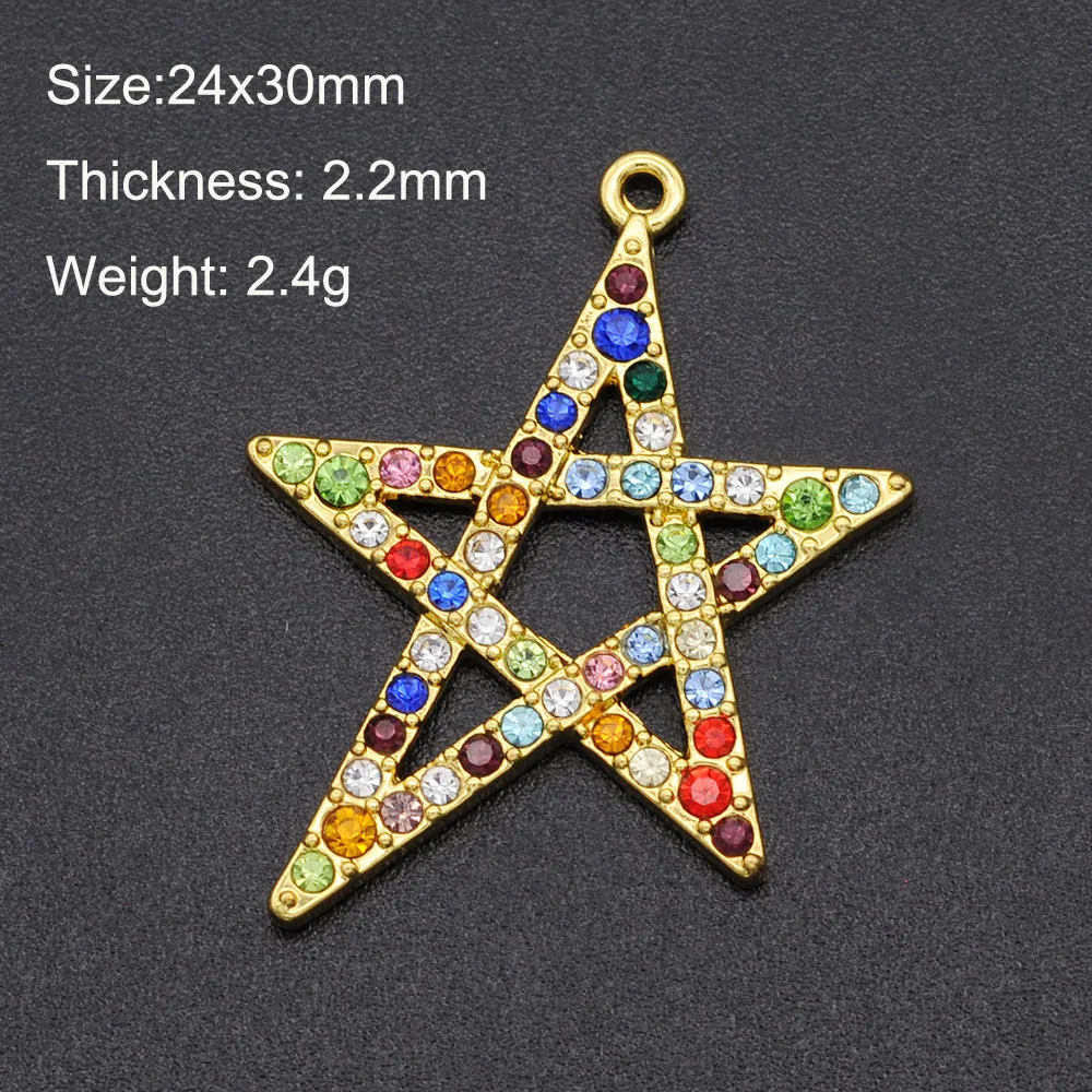 5 шт./лот сказочный Радужный кристалл звезда солнце луна очарование Модный кулон