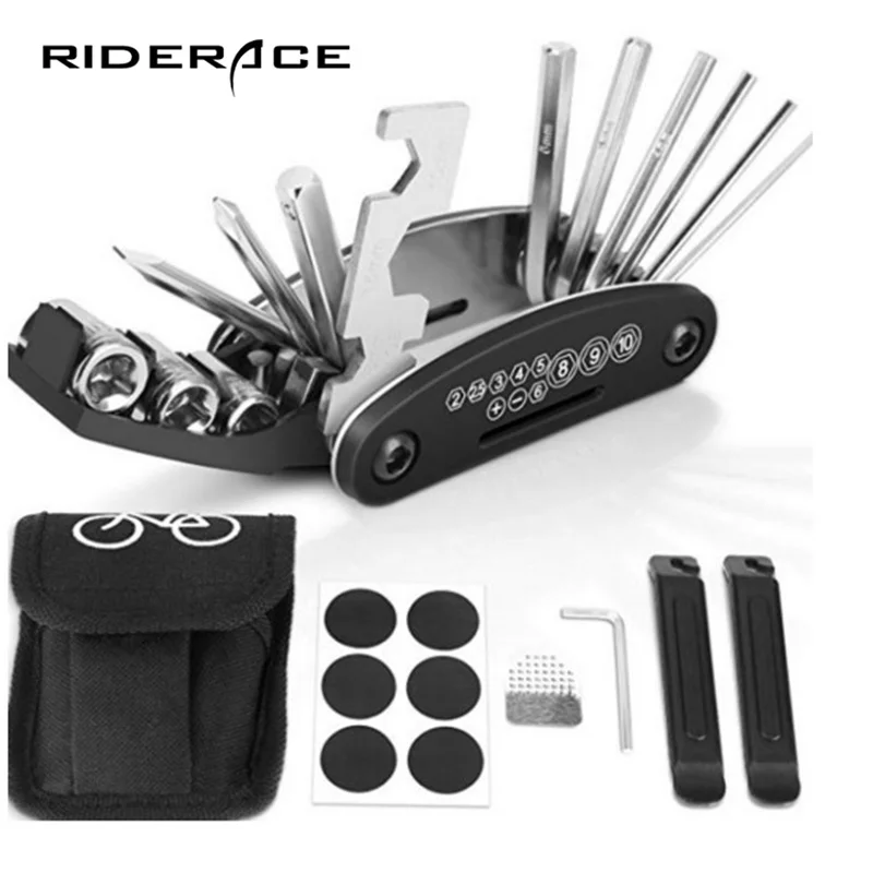 

Multifunction Bicycle Tool Set 16 in 1 Tools Kit Tire Repair Kits Puncture Patches Wrench Screwdriver Helper Combination RR7072